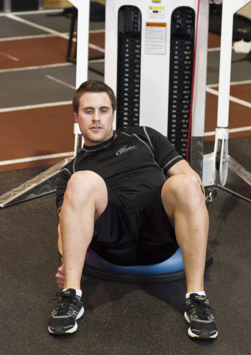 Bosu Ball Cable Crunch With Side Bends