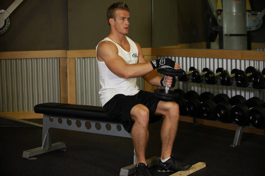 Dumbbell Seated One-Leg Calf Raise