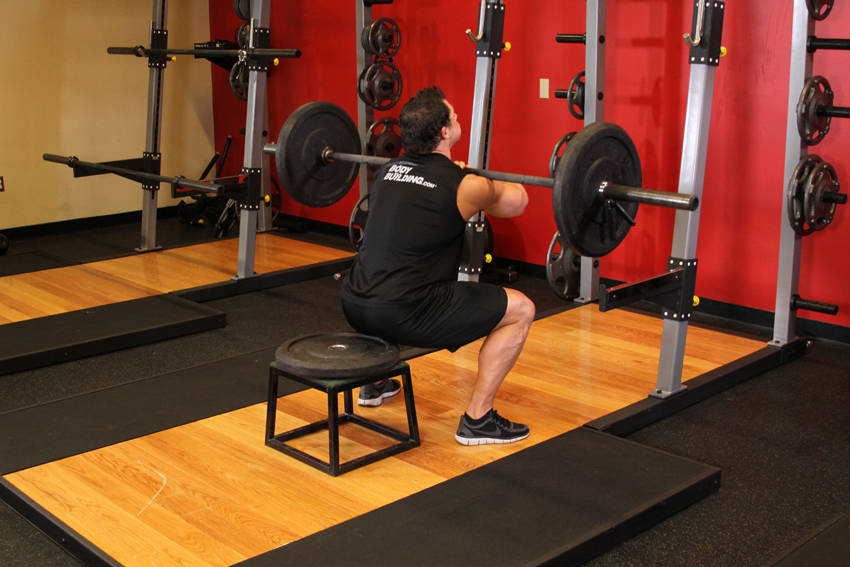 Front Barbell Squat To A Bench