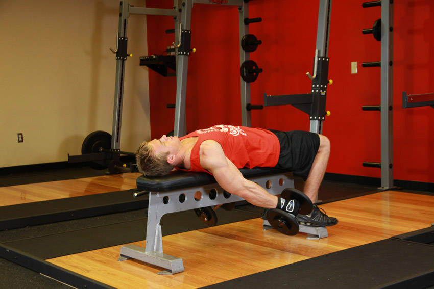 Lying Supine Dumbbell Curl