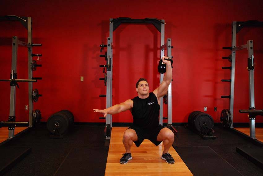 One-Arm Overhead Kettlebell Squats
