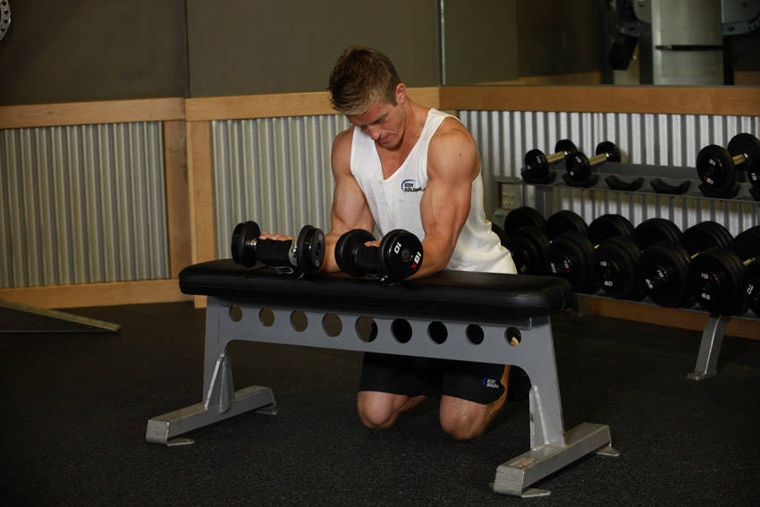 Palms-Up Dumbbell Wrist Curl Over A Bench