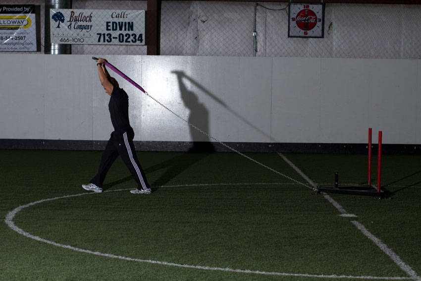 Sled Overhead Triceps Extension