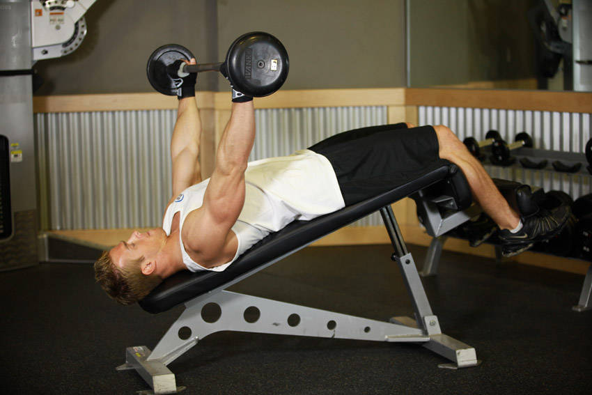 Wide-Grip Decline Barbell Pullover